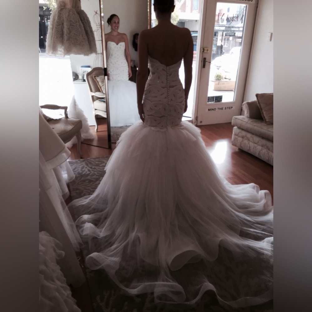 Source Unknown White Strapless Wedding Dress - image 3